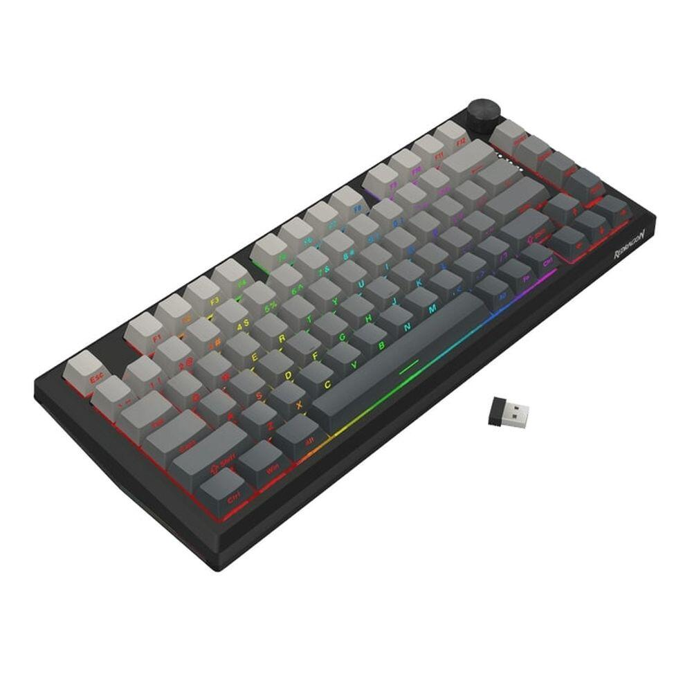 Bluetooth механична геймърска клавиатура Redragon Penumbra Pro K687GG, Lion L суичове, RGB осветление, Bluetooth 5.0, USB nano приемник, 4000mAh батерия - 2