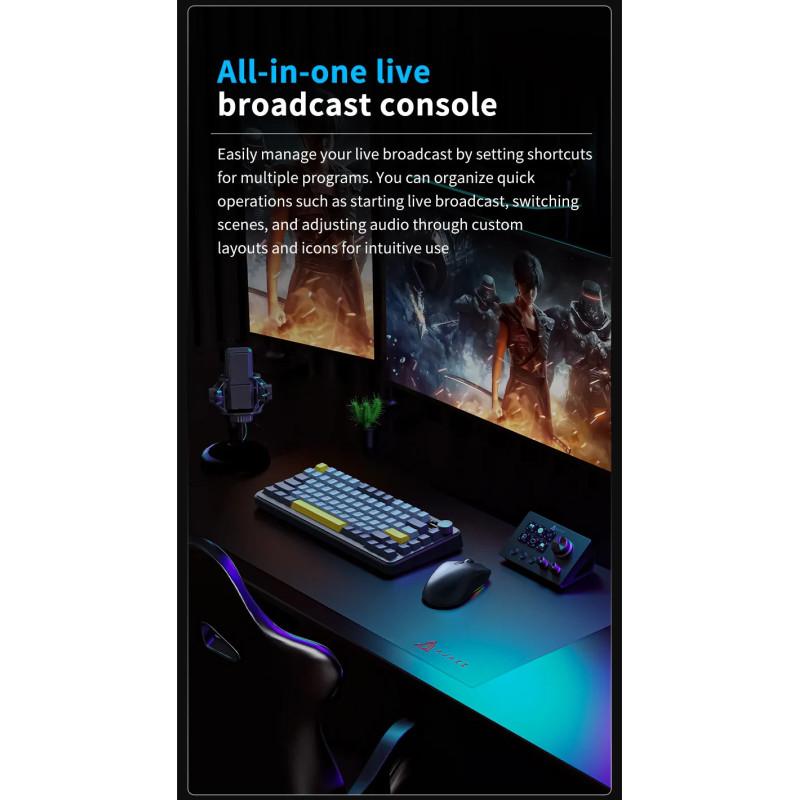 Стрийминг дек Ajazz AKP03E, Черен - 3