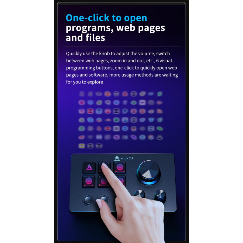 Стрийминг дек Ajazz AKP03E, Черен - 8