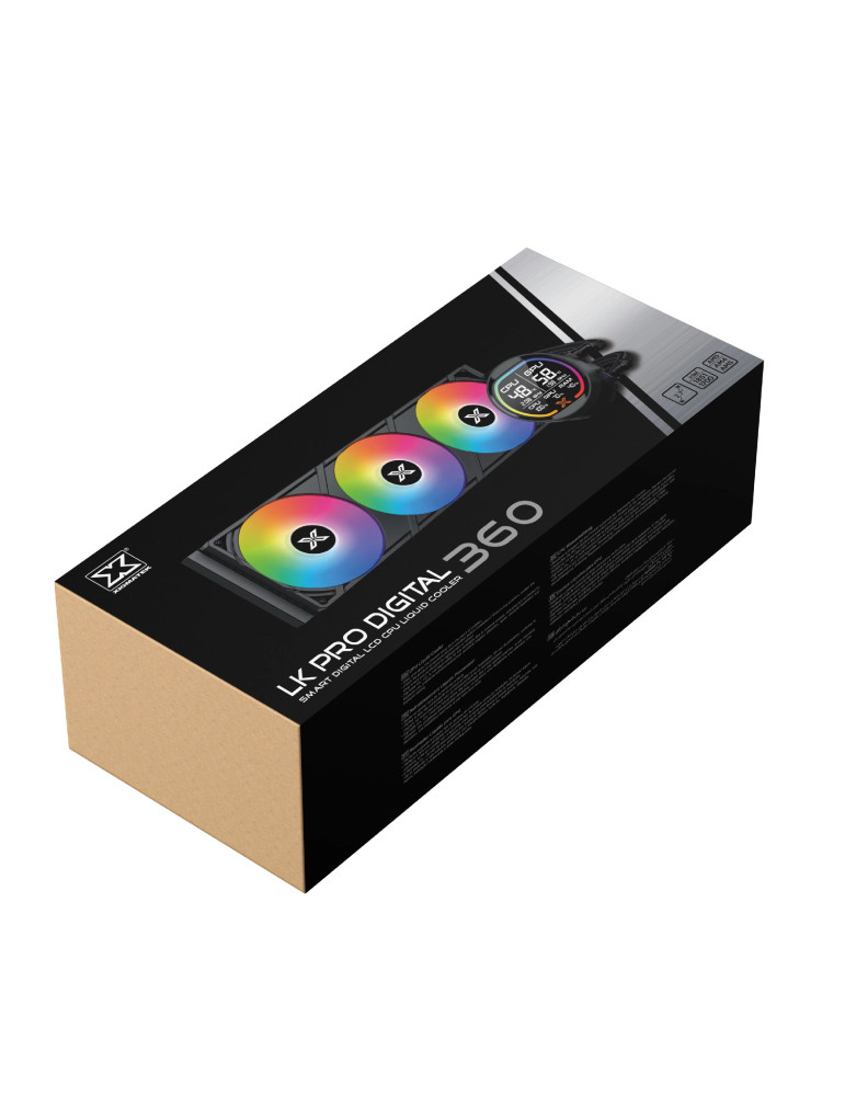 Водно охлаждане за процесор Xigmatek LK Pro 360 Digital, 360mm, 2.7" LCD дисплей, Меден блок, Addressable RGB - EN47404 - 11