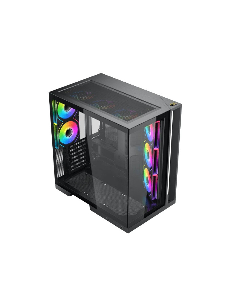 Кутия за компютър Xigmatek Aqua 7, Middle Tower ATX, 8 ARGB вентилатора, USB-C, Tempered Glass - EN49026 - 2
