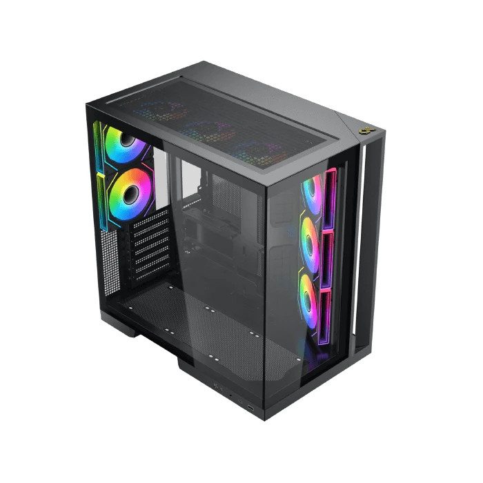 Кутия за компютър Xigmatek Aqua 7, Middle Tower ATX, 8 ARGB вентилатора, USB-C, Tempered Glass - EN49026 - 2