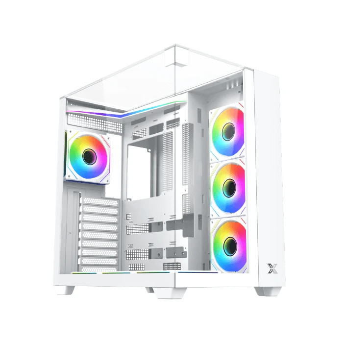 Кутия за компютър Xigmatek Aqua V Arctic H23A, Middle Tower ATX, 7 ARGB Вентилатора, Tempered Glass - EN49088