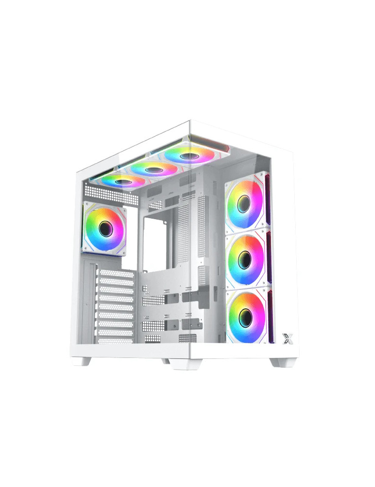 Кутия за компютър Xigmatek Aqua V Air Arctic H23A, Middle Tower ATX, 7x ARGB вентилатори, Tempered Glass - EN48777 - 1
