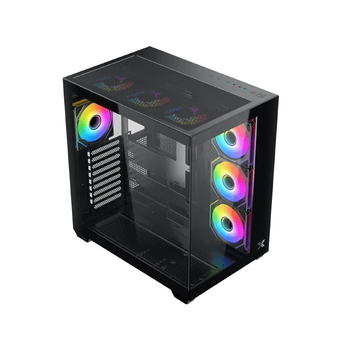 Кутия за компютър Xigmatek Aqua V Air H23A, Middle Tower ATX, 7 ARGB вентилатора, Tempered Glass - EN48760 - 2