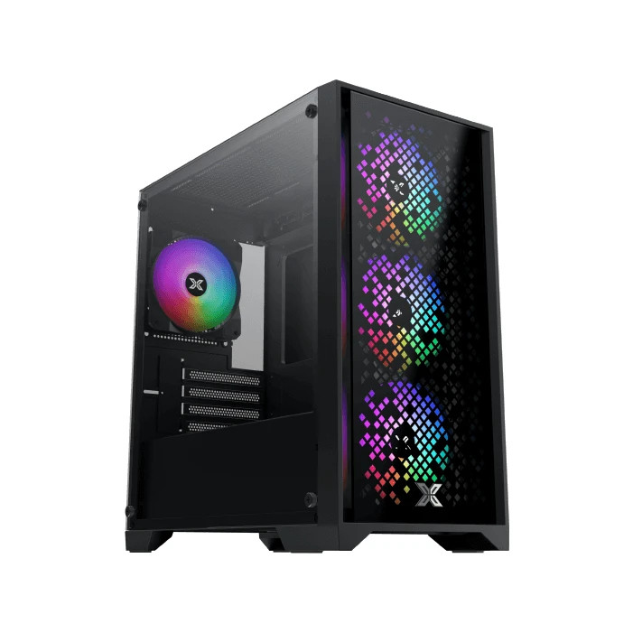 Кутия за компютър Xigmatek NYX II, mATX Mini Tower, 4 RGB вентилатора, Tempered Glass - EN42225