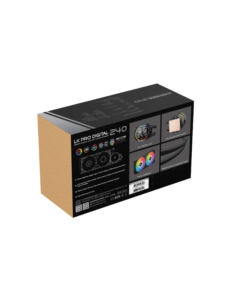 Водно охлаждане за процесор Xigmatek LK Pro 240 Digital, 2.7" LCD Display, 240mm - EN47428 - 10