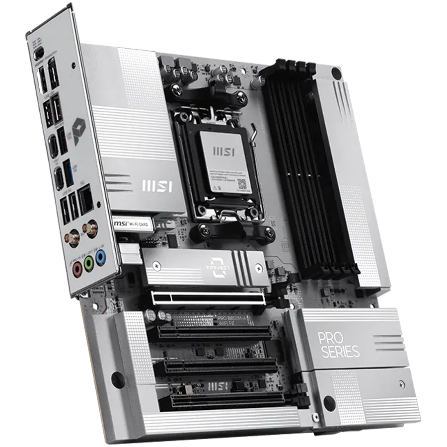 Дънна платка MSI PRO B850M-A WIFI, AMD B850, Socket AM5, mATX, 4x DDR5 до 8200MHz, 4x M.2 слот, WiFi 7, Bluetooth 5.4 - 911-7E78-001 - 2