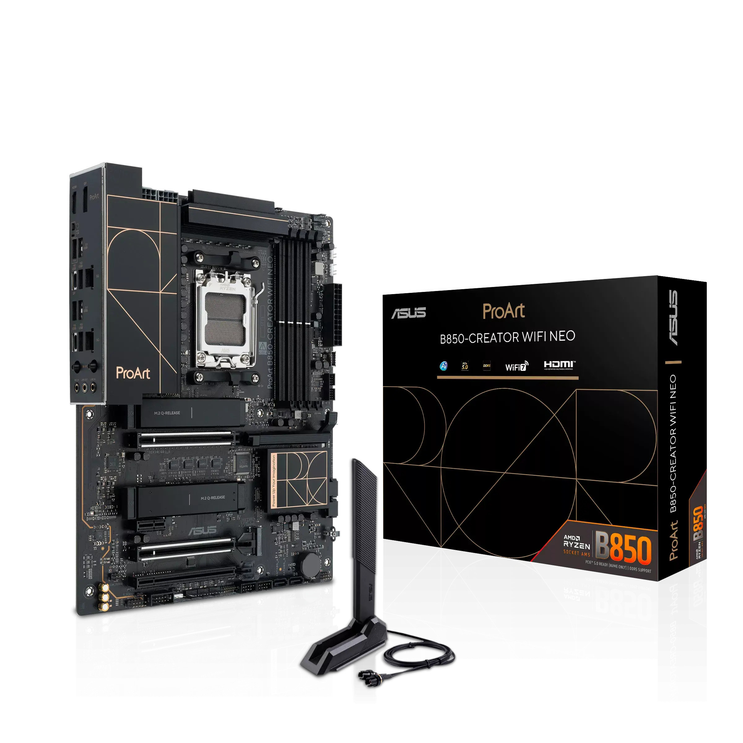 Дънна платка ASUS ProArt B850-CREATOR WIFI NEO, AM5, AMD B850, DDR5 до 8400MHz, 4x M.2 слота - 90MB1P60-M0EAY0