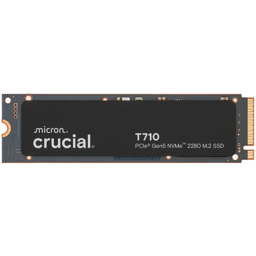 SSD Crucial T710, 4TB PCIe Gen5 NVMe M.2 2280, 14500 MB/s четене, 13800 MB/s писане - CT4000T710SSD8 - 1