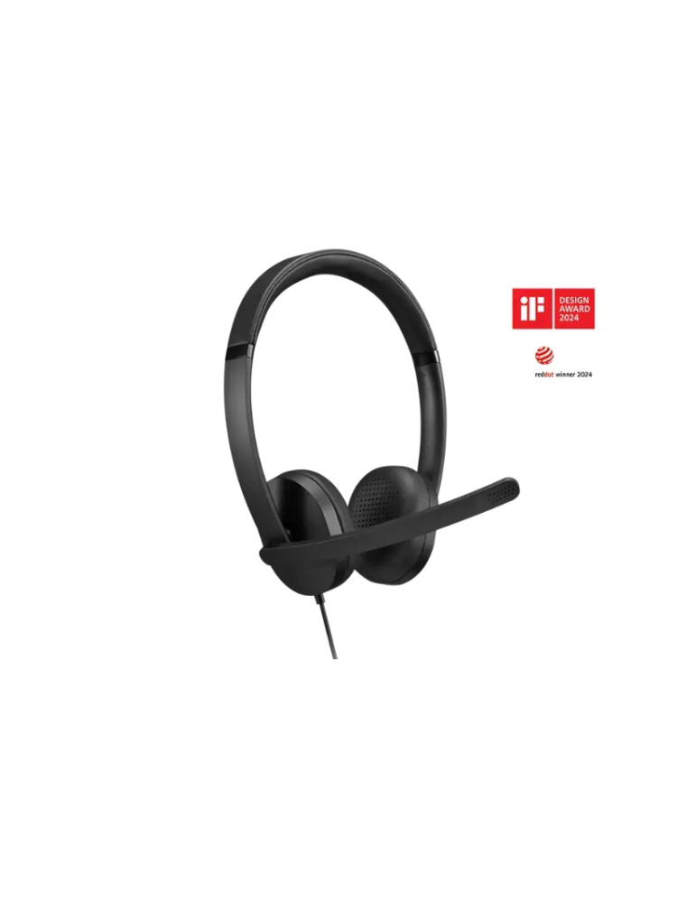 Слушалки Lenovo USB-A Wired Stereo Headset Gen 2, Over-Ear, Жичен, USB-A, Двустранен Boom микрофон, Шумопотискане - 4XD1P83425 - 1