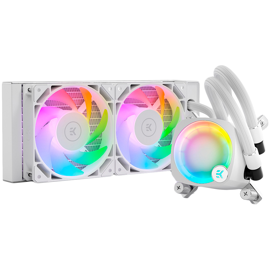 Водно охлаждане за процесор EKWB Nucleus AIO CR240 Lux, Бяло, 2x 120мм вентилатора, D-RGB, PWM Control - EKWB3831109897843 - 1