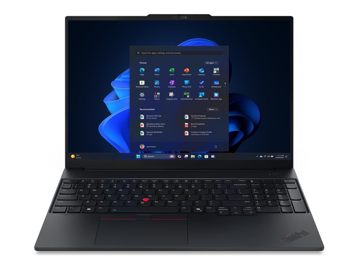 Лаптоп LENOVO ThinkPad E16 G3, 16" WUXGA IPS, AMD Ryzen 5 220, 32GB DDR5 5600MT/s, 512GB SSD PCIe 4.0, Windows 11 Pro - 21ST004EBM - 1