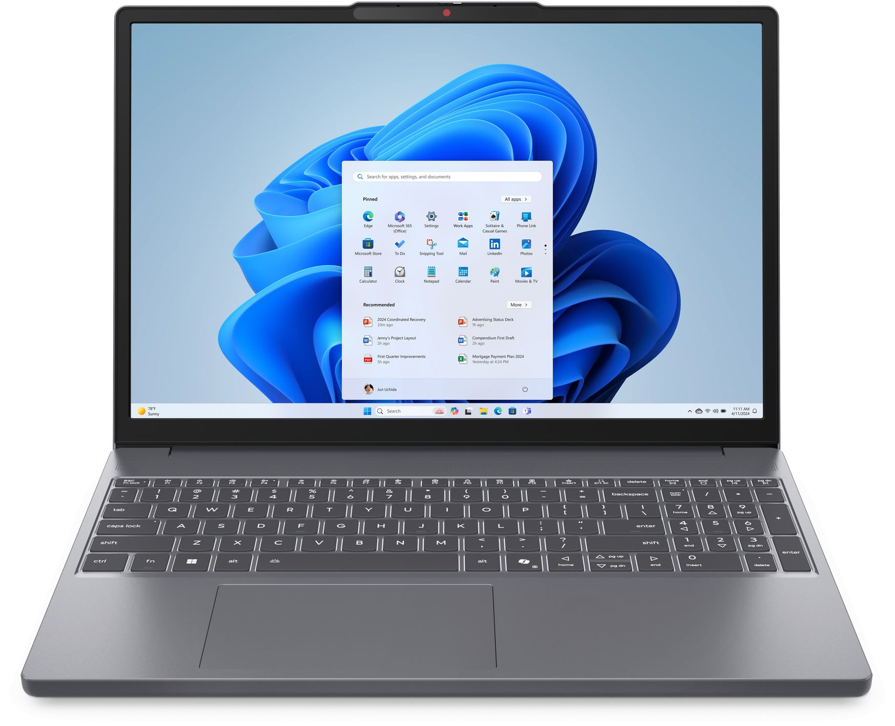 Лаптоп Lenovo IdeaPad Slim 3, 15.3" WUXGA, AMD Ryzen 7 170, 16GB DDR5, 512GB SSD, No OS - 83K700QWBM - 2
