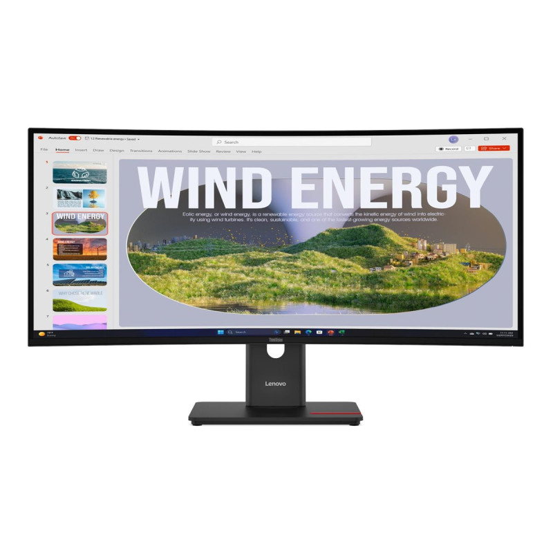 Монитор LENOVO ThinkVision T34WD-40, 34" UWQHD 3440x1440 120Hz VA Curved - 64AEGAT1EU - 1