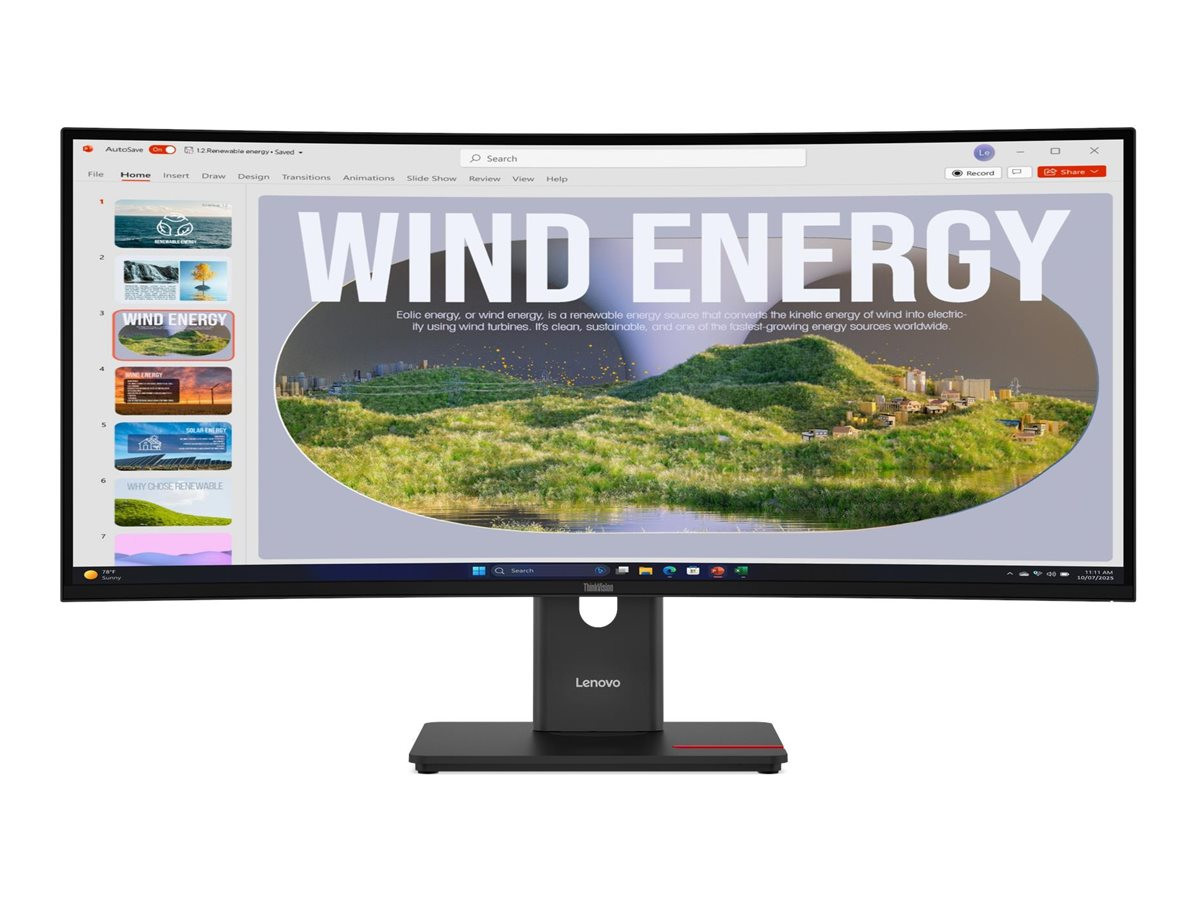 Монитор LENOVO ThinkVision T34WD-40, 34" UWQHD 3440x1440 120Hz VA Curved - 64AEGAT1EU - 1