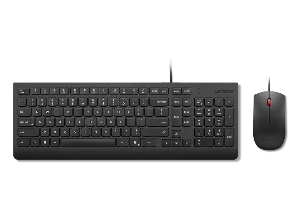 Клавиатура и мишка LENOVO Essential, жични, QWERTY българска подредба, USB - 4X31R64406 - 1