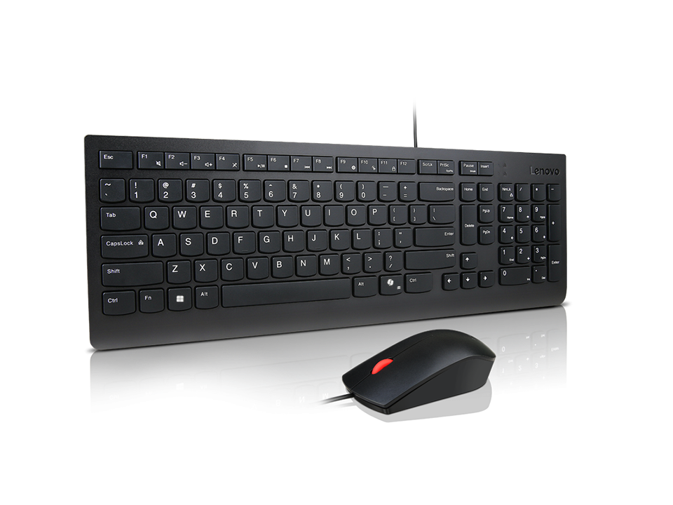 Клавиатура и мишка LENOVO Essential, жични, QWERTY българска подредба, USB - 4X31R64406 - 2