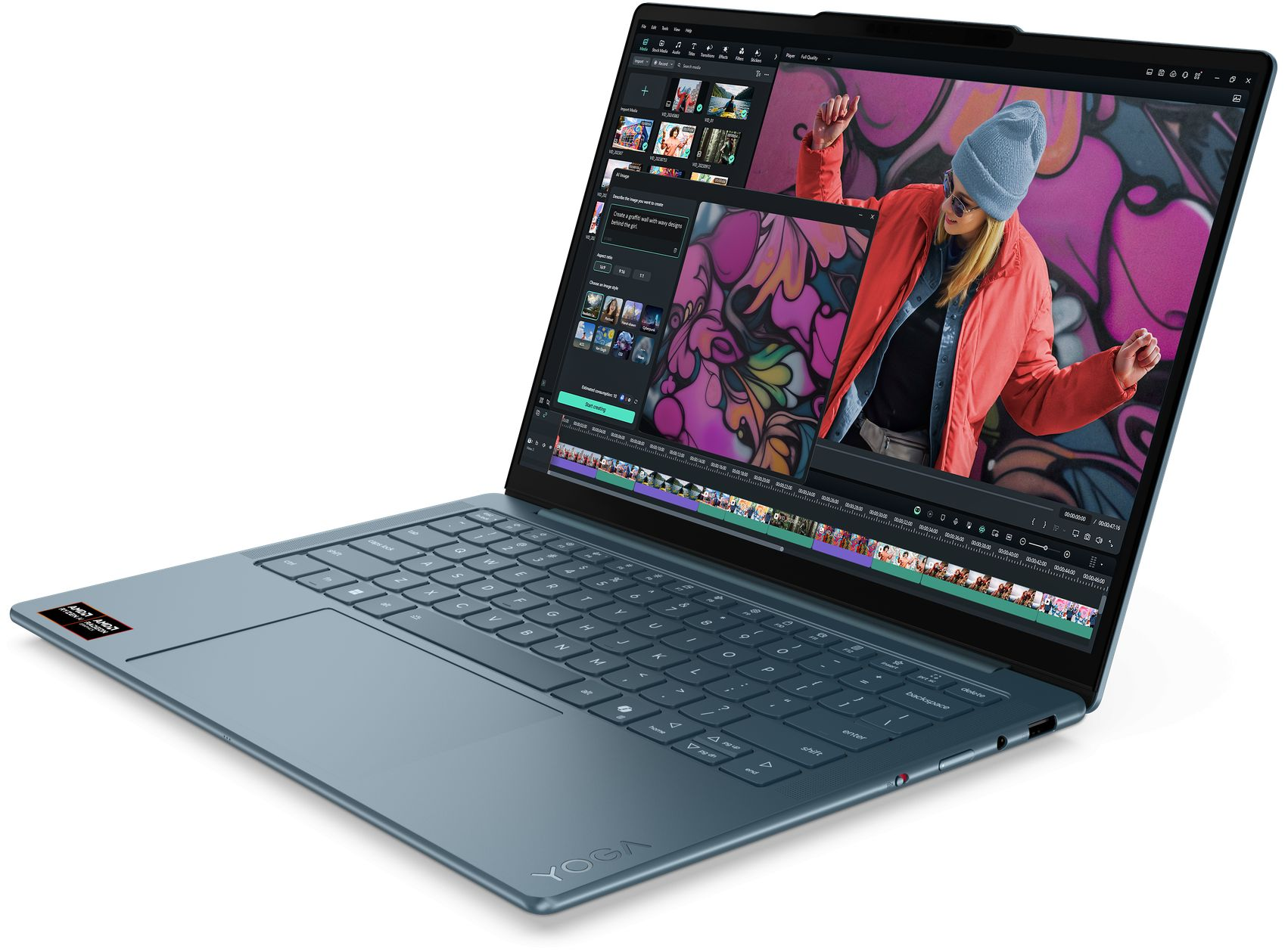 Лаптоп LENOVO Yoga Slim 7, 14" WQXGA+ OLED 120Hz, AMD Ryzen AI 7 350, 32GB DDR5, 1TB SSD, Windows 11 Home - 83JY001XBM - 3