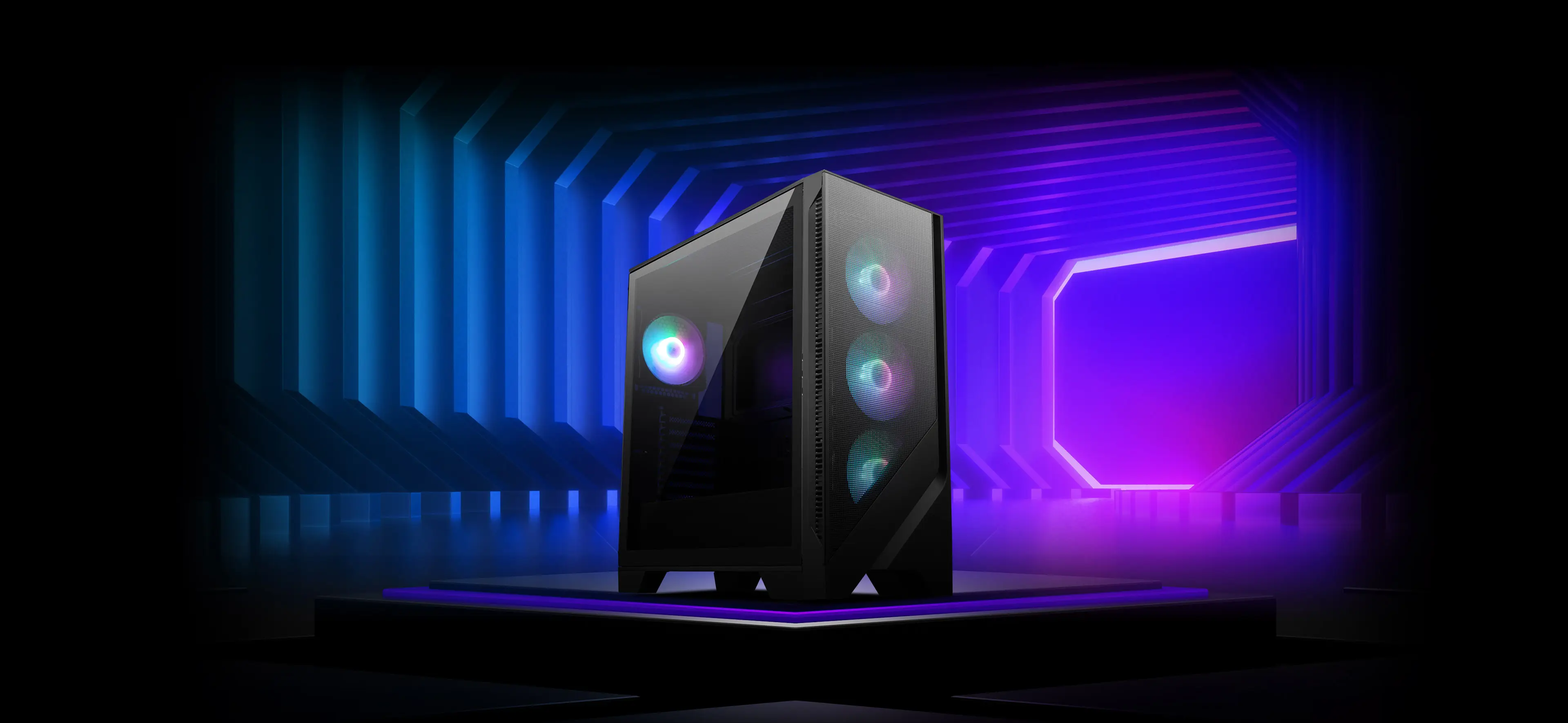 Кутия за компютър MSI MAG FORGE 320R AIRFLOW, Midi Tower, ATX/M-ATX/Mini-ITX, 4x 120mm ARGB вентилатори, Закалено стъкло - 306-7G23R24-HH9 - 2
