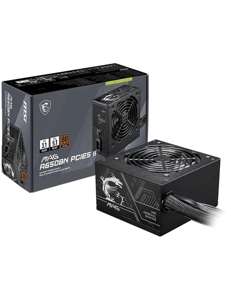 Захранване MSI MAG A650BN PCIE5 II, 650W, 80 Plus Bronze - 4711377364287 - 1