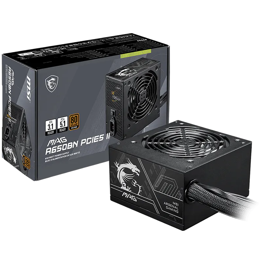 Захранване MSI MAG A650BN PCIE5 II, 650W, 80 Plus Bronze - 4711377364287