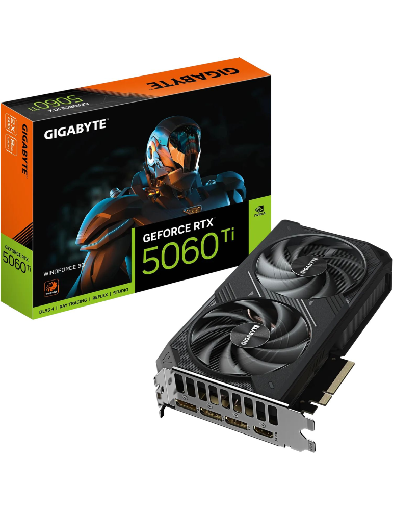 Видео карта GIGABYTE GeForce RTX 5060 Ti WINDFORCE, 8GB GDDR7 28Gbps - GV-N506TWF2-8GD - 1