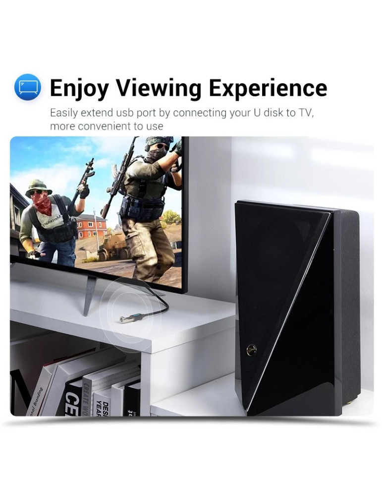 Кабел Vention USB 3.0 Type A, 0.5m, Екраниран, 5Gb/s, Черен - CBHBD - 6