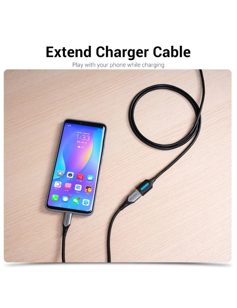 Кабел Vention USB 3.0 Type A, 0.5m, Екраниран, 5Gb/s, Черен - CBHBD - 8