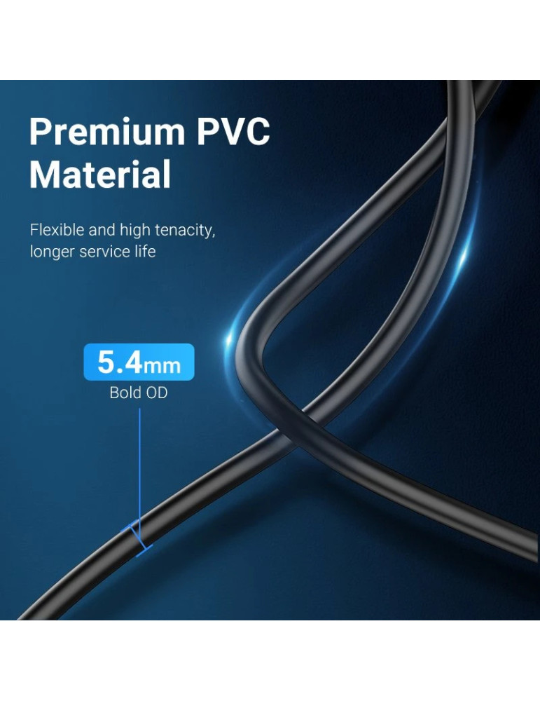 Кабел Vention USB 3.0 Type A, 0.5m, Екраниран, 5Gb/s, Черен - CBHBD - 12