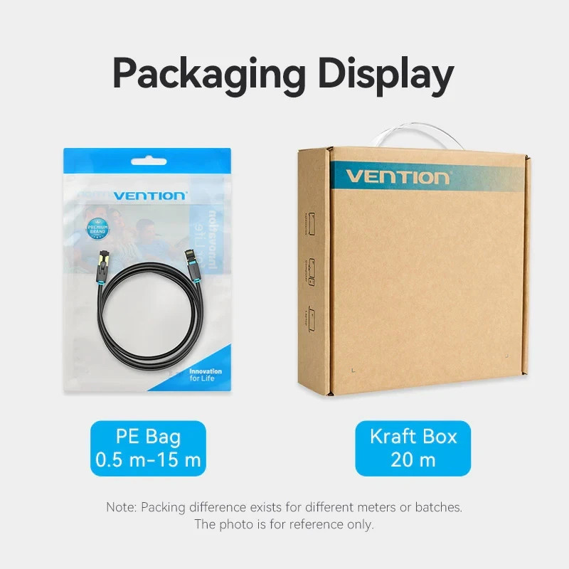 Кабел Vention SFTP Cat.8, 3.0m, 40Gbps, Черен - IKABI - 15