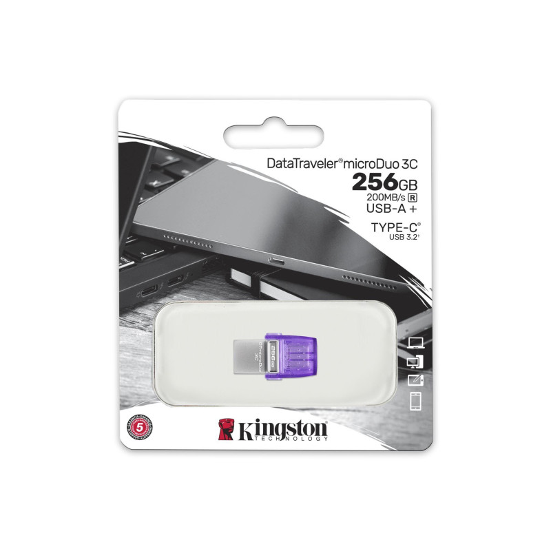 USB памет Kingston DataTraveler microDuo 3C, 256GB USB 3.2 Gen 1 - DTDUO3CG3/256GB - 3