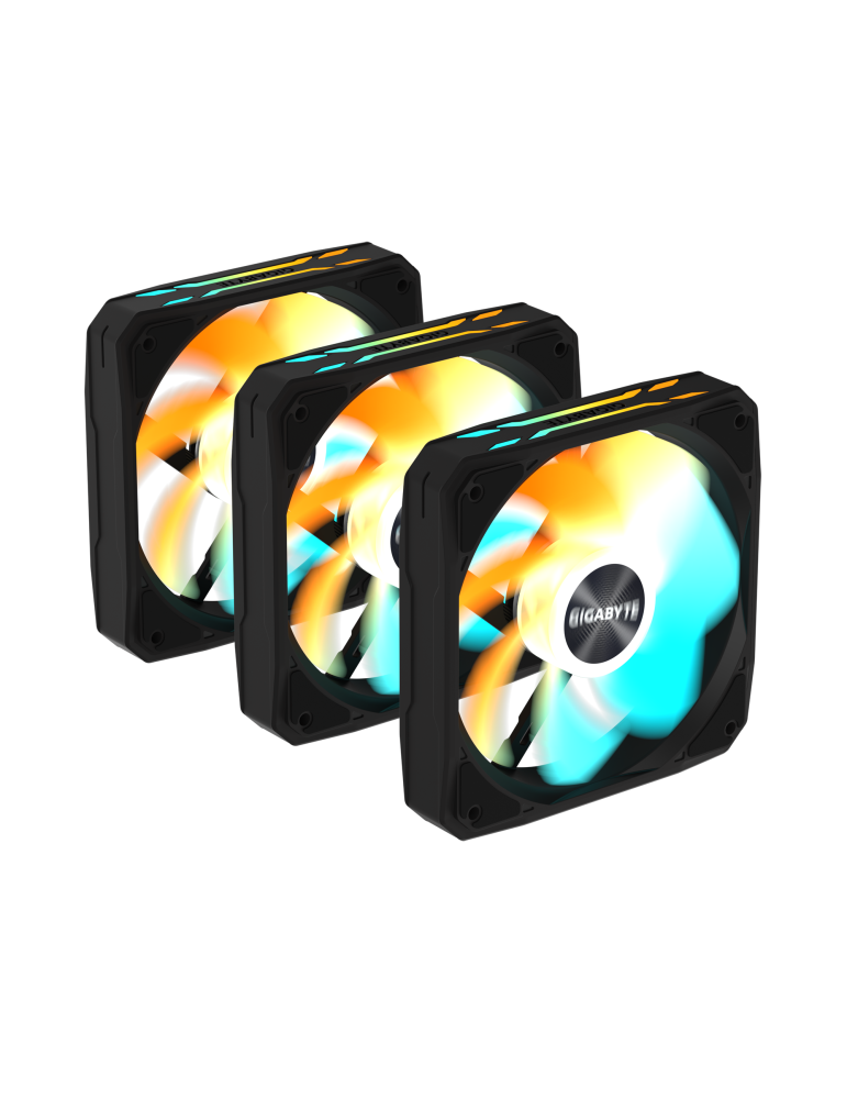 Комплект вентилатори GIGABYTE AORUS EZ CHAIN RVS FAN 120, 3x120mm ARGB 500-2200 RPM - GP-GBT EZRVSFAN1203 - 3