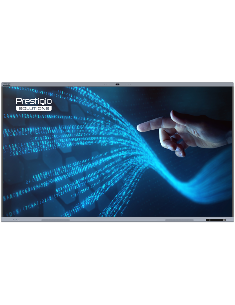 Интерактивен дисплей PRESTIGIO SOLUTIONS Multiboard 65" Light+ Gen 2, 65" 4K IPS мултитъч, ARM Cortex-A73/A53 2.2GHz, ARM Mali-G52, 16GB RAM, 128GB Flash, Android 13 - PSMB011P651 - 1