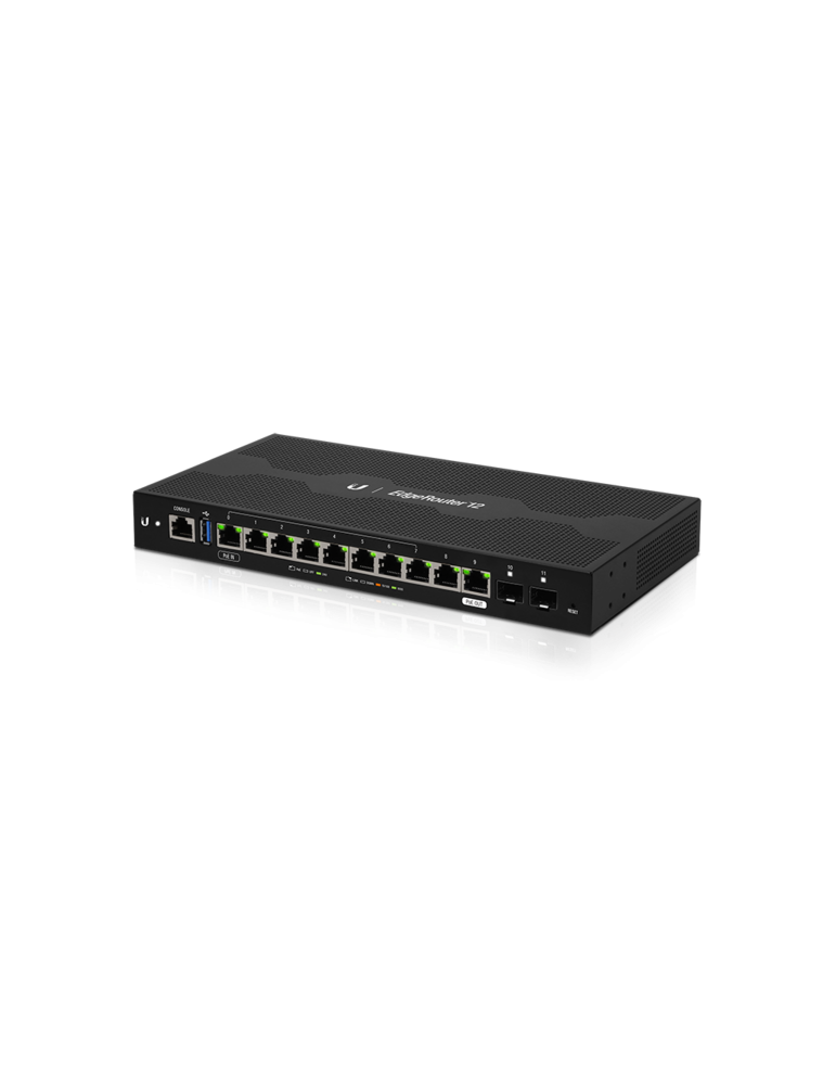 Мрежов рутер Ubiquiti EdgeRouter 12 ER-12, 12x Gigabit портове + 2x SFP, 4-ядрен MIPS64 1GHz, VPN IPSec, Desktop - 1
