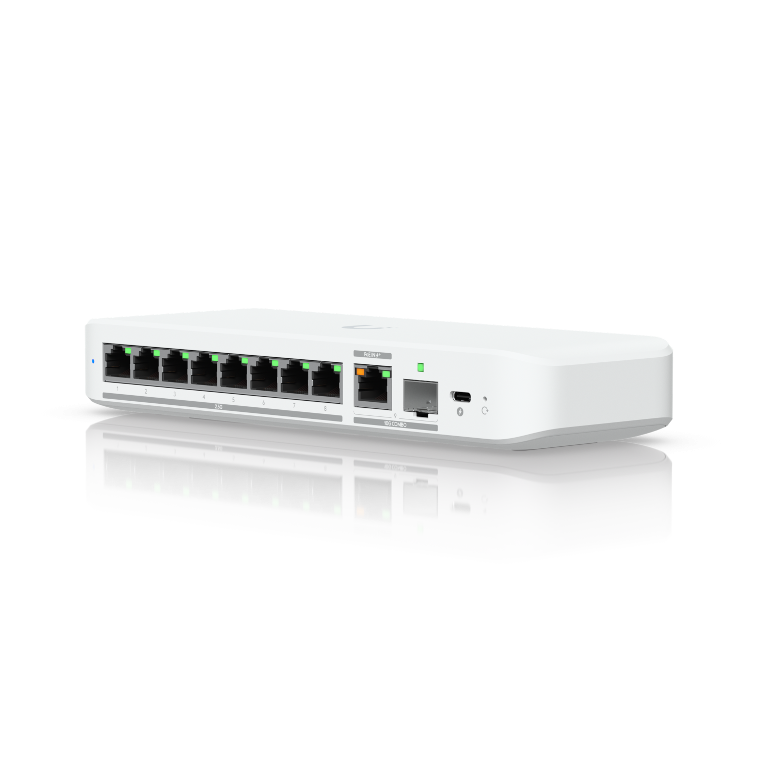 Мрежов комутатор Ubiquiti UniFi Switch Flex 8 2.5G, 8-портов Gigabit, 2.5G/1G/100M/10M, Пасивно охлаждане - USW-FLEX-2.5G-8 - 2