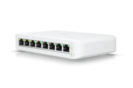 Мрежов комутатор Ubiquiti Lite 8 PoE, 8x 10/100/1000 Mbps RJ45 портове, SFP слотове, управляем, 16 Gbps капацитет - USW-Lite-8-POE - 1