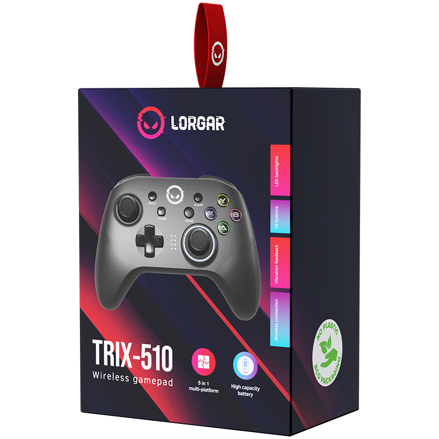 Безжичен геймпад LORGAR TRIX-510, Черна - LRG-GP510 - 5