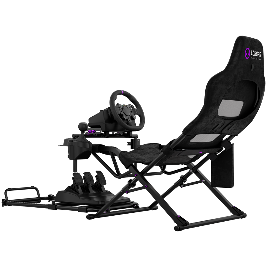 Геймърски стол Sim Racing Cockpit LORGAR FLEX RAF1, Сгъваем, 150x72x113 см, с поддръжка на direct drive волани и монтажи за shifter и handbrake - LRG-RAF1 - 1