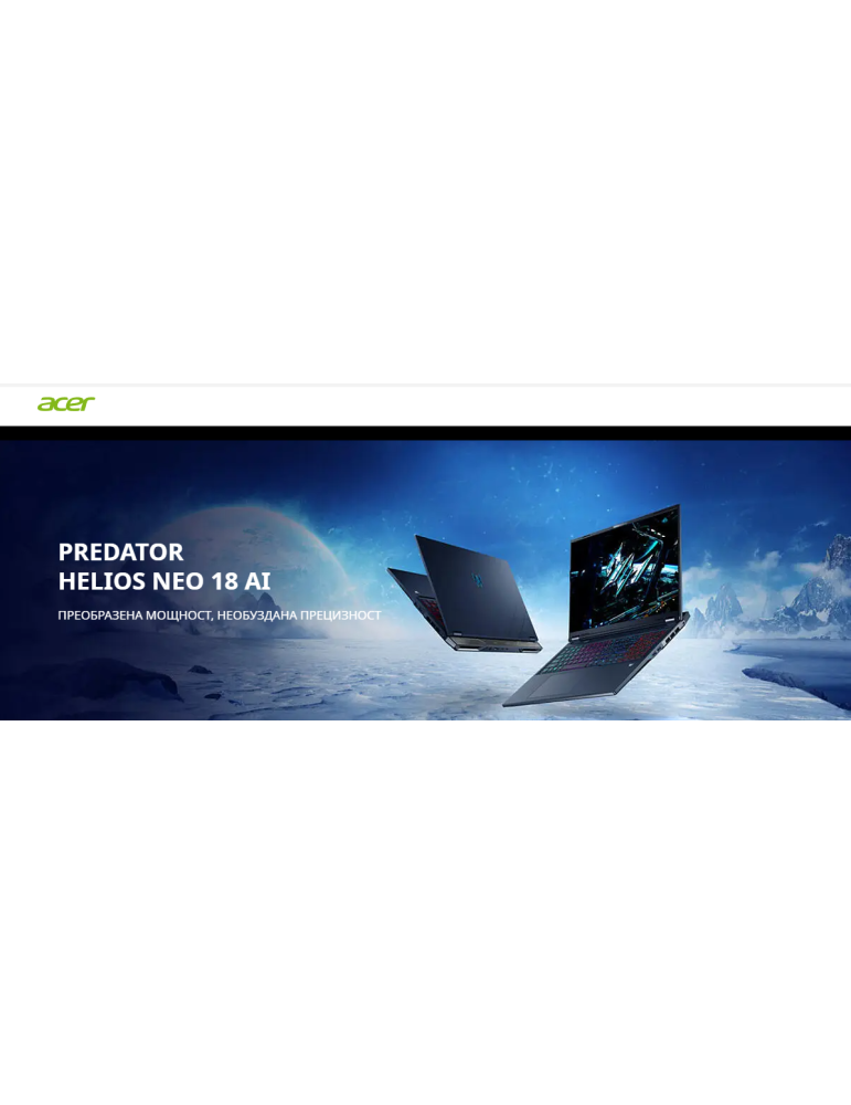 Лаптоп Acer Helios Neo 18 PHN18-72-996M, 18" WQXGA (2560x1600) Mini LED 250Hz, Intel Core Ultra 9 275HX, GeForce RTX 5070 Ti 12GB, 32GB DDR5, 1TB SSD, Linux - NH.QVMEX.001 - 2