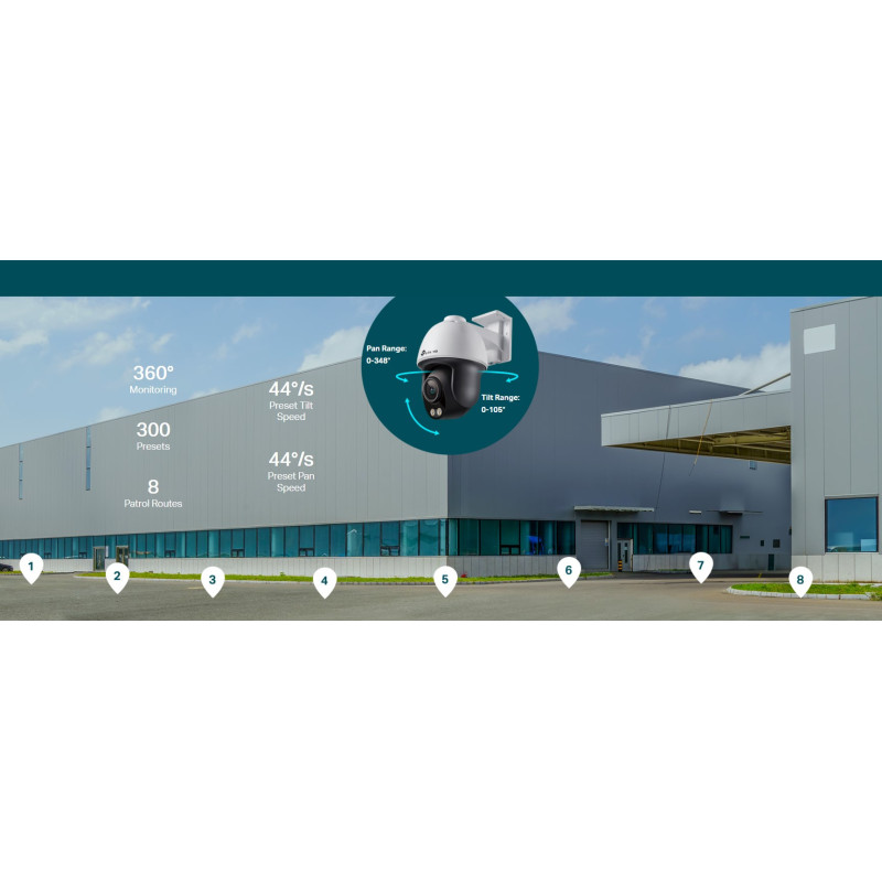 Мрежова камера TP-Link VIGI C540S, 4MP, панорамна, жична - VIGI C540S(4mm) - 7