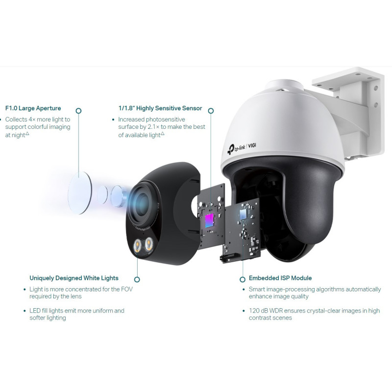 Мрежова камера TP-Link VIGI C540S, 4MP, панорамна, жична - VIGI C540S(4mm) - 13