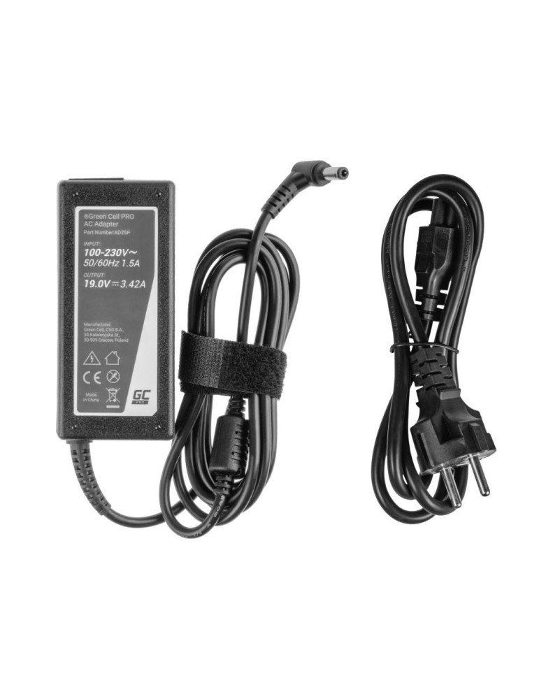 Захранване GREEN CELL PRO, 19V 3.42A 65W за Asus/Toshiba - GC-AD25P-TOSH-19V-3.42A - 3