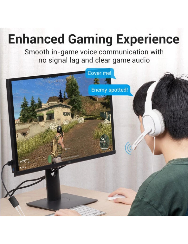 Външна звукова карта Vention CDYB0, USB 2.0, 3.5mm аудио/микрофон - CDYB0 - 2