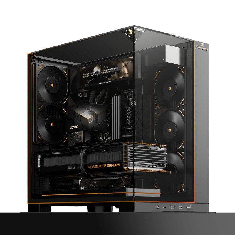 Кутия за компютър Thermalright TR-A70 Vision Black, 9.16" LCD Display, ATX Middle Tower - TR-A70-VISION-BK - 1