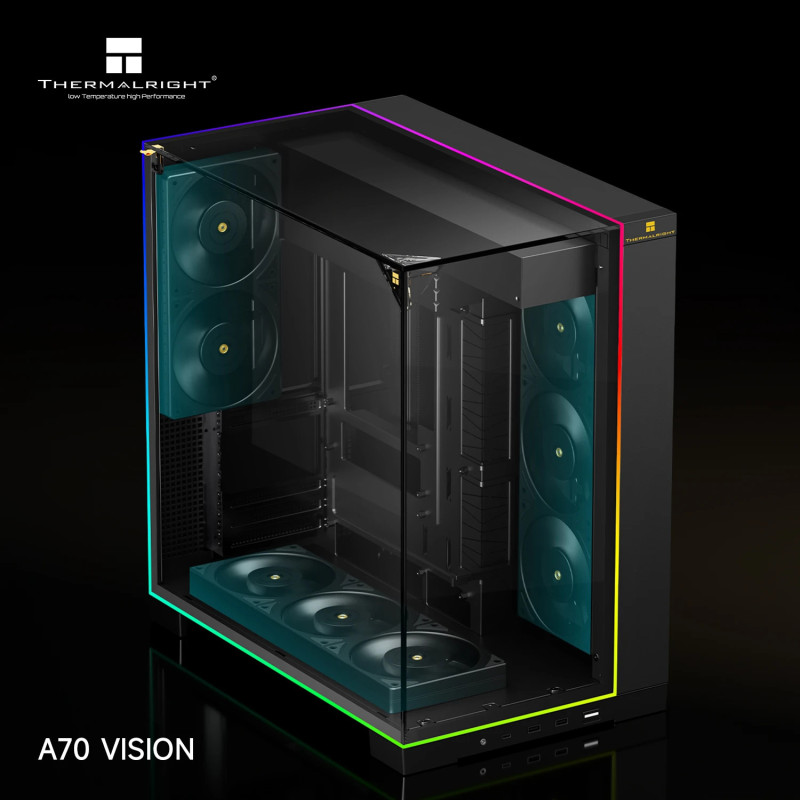 Кутия за компютър Thermalright TR-A70 Vision Black, 9.16" LCD Display, ATX Middle Tower - TR-A70-VISION-BK - 4