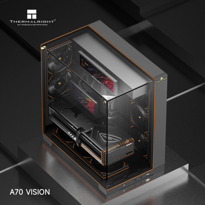Кутия за компютър Thermalright TR-A70 Vision Black, 9.16" LCD Display, ATX Middle Tower - TR-A70-VISION-BK - 5