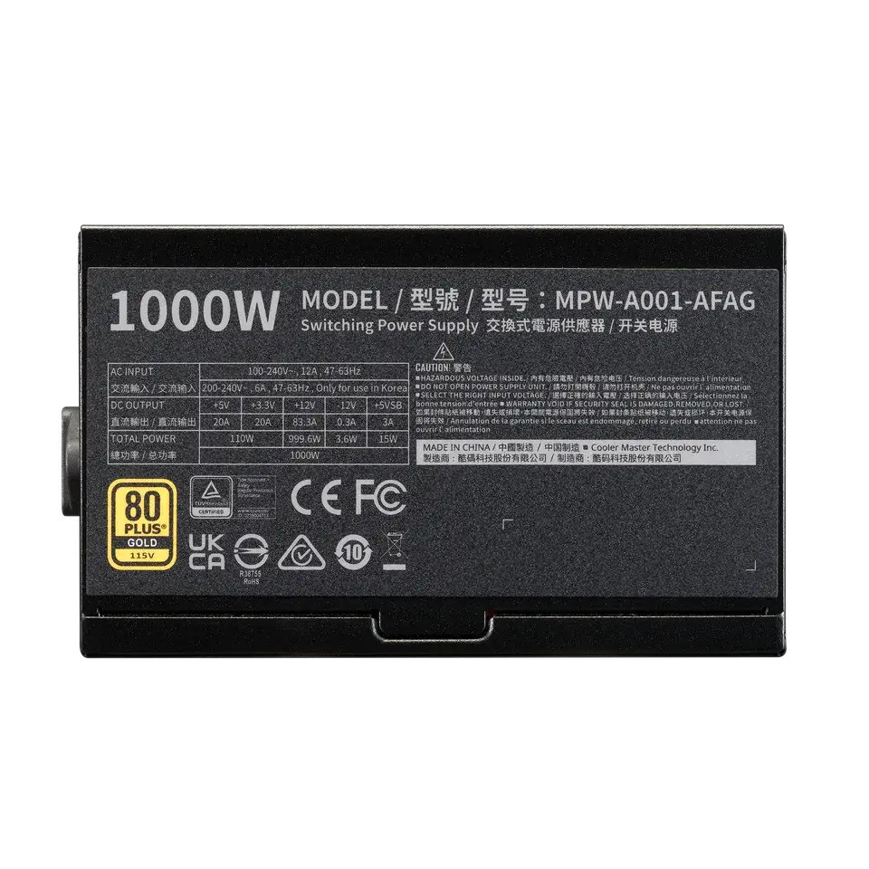 Модулно захранване Cooler Master Elite Gold, 1000W ATX 3.1 80 PLUS Gold - MPW-A001-AFAG-BEU - 4