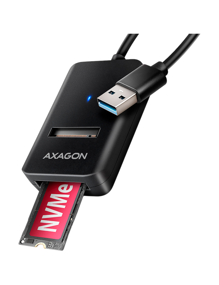 USB адаптер AXAGON ADM2-AM, NVMe/SATA SSD към USB-A 3.2 Gen2 - 1