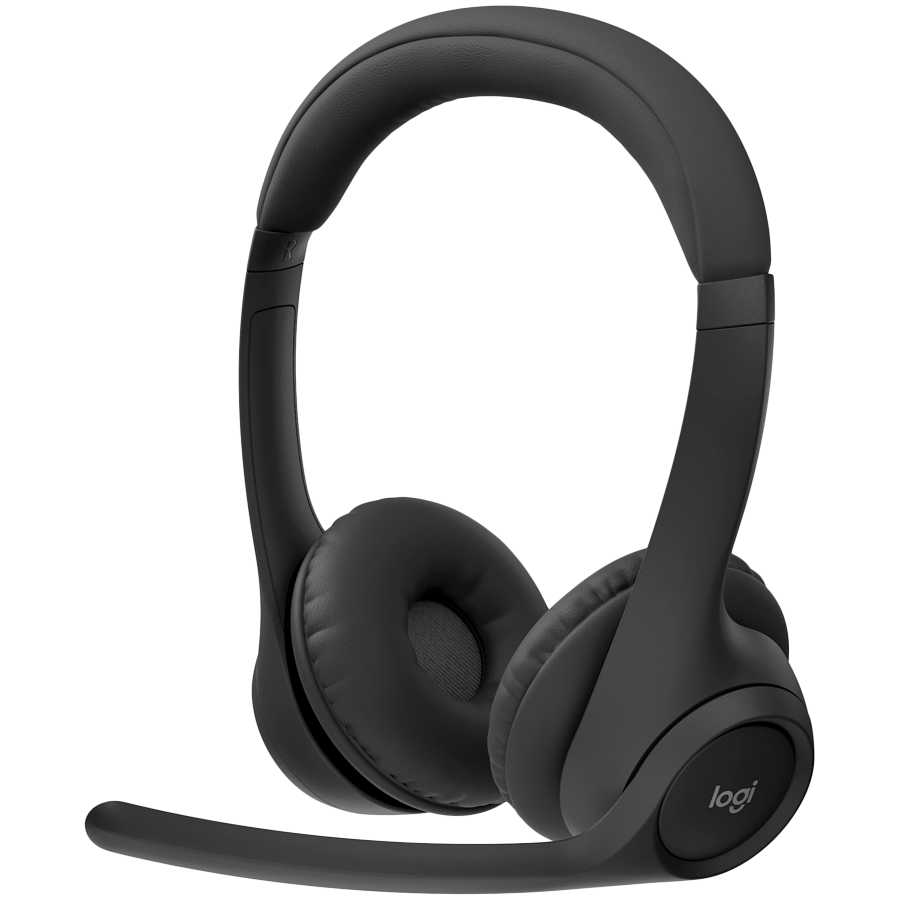 Bluetooth/Безжични слушалки Logitech Zone 300, Bluetooth 5.3, Midnight Black - 981-001407 - 1